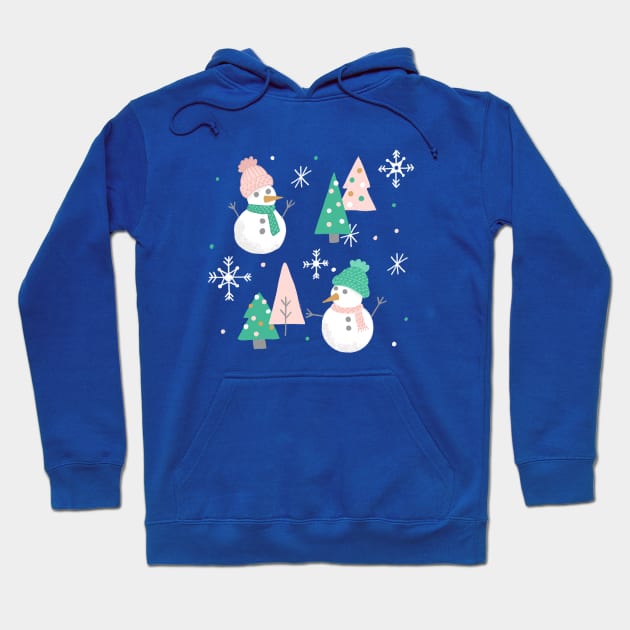 Cozy Snowmen on Mint Hoodie by latheandquill